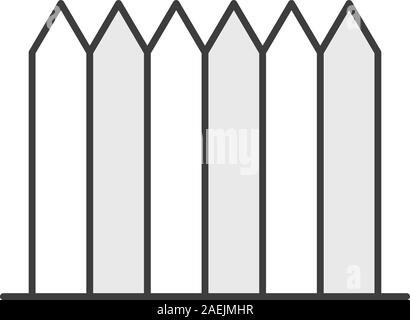 Holzzaun Farbe Symbol. Streikposten. Isolierte Vector Illustration Stock Vektor