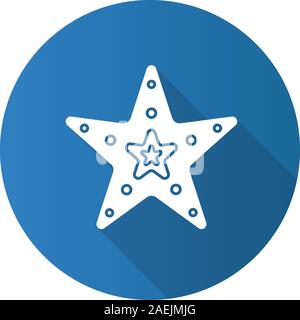 Sea Star flache Bauweise lange Schatten glyph Icon. Vektor silhouette Abbildung Stock Vektor
