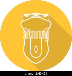 Elektrische Rasierer Flachbild lineare lange Schatten Symbol. Rasiermesser. Vektor Struktursymbol Stock Vektor