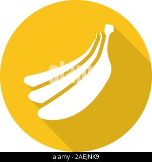 Bananen bundle flache Bauweise lange Schatten glyph Icon. Vektor silhouette Abbildung Stock Vektor