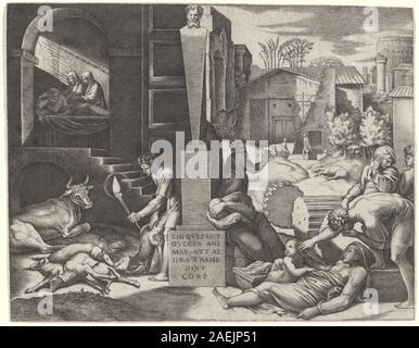 Marcantonio Raimondi nach Raphael, Il Morbetto (Die Pest) Il Morbetto (Die Pest) Stockfoto