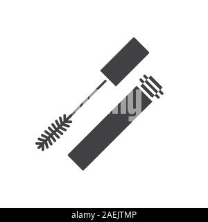 Mascara glyph Icon. Silhouette Symbol. Negativer Platz. Vektor isoliert Abbildung Stock Vektor