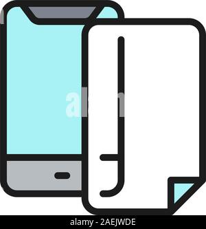 Handy Schutzfolie Displayschutz flachbild Color Line Symbol. Stock Vektor