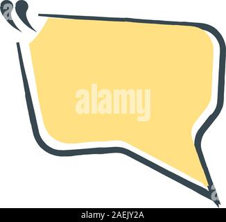 Zitat leere Symbol und Label auf weißem Hintergrund in Feld. Für Hinweis, Nachricht, Kommentar und Gedanken Vorlage. Einfachen Vektor Illustration. Stock Vektor