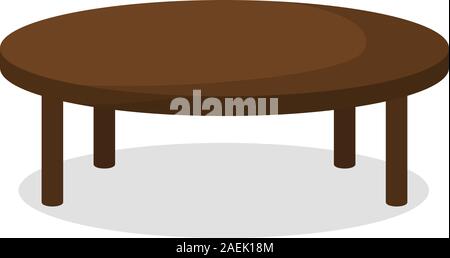 Tabelle Symbol Konzept. Möbel auf weißem Hintergrund. Stuhl Symbol, Symbol und Abzeichen. Cartoon Vector Illustration. Stock Vektor