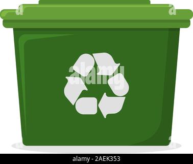 Papierkorb und Tank Symbol. Mülltonne auf weißem Hintergrund. Papierkorb Symbol, Symbol und Abzeichen. Cartoon Vector Illustration. Stock Vektor