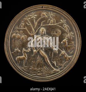 Moderno, Orpheus Charming das Vieh auf die Felder, Ende 15. bis Anfang des 16. Jahrhunderts Orpheus Charming die Tiere der Felder; Ende des 15., Anfang des 16. Jahrhunderts Stockfoto