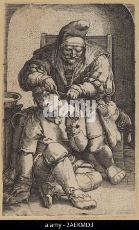 Niederländischen aus dem 16. Jahrhundert, nach Lucas van Leyden, der Chirurg (rückwärts kopieren) der Chirurg [rückwärts] kopieren Stockfoto