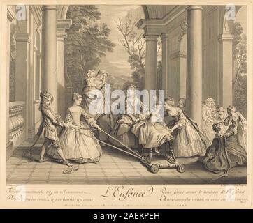 Nicolas de Larmessin IV nach Nicolas Lancret, L'enfance, 1735 L'enfance; 1735 Datum Stockfoto