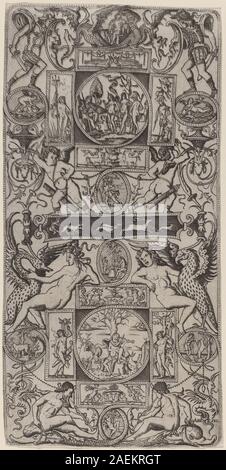 Nicoletto da Modena, Ornament Panel mit Orpheus und das Urteil des Paris, c 1507 Ornament Panel mit Orpheus und das Urteil des Paris; c. 1507 Stockfoto