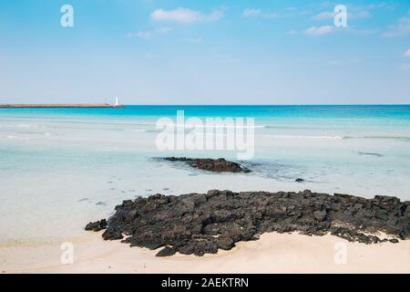 Sehwa Beach Emerald Sea in Jeju Island, Korea Stockfoto