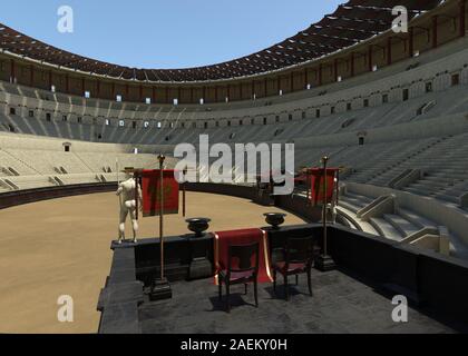 3D-Abbildung: Kolosseum in Rom amphitheater Rekonstruktion Stockfoto