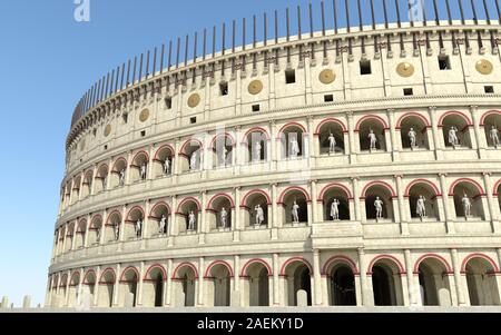 3D-Abbildung: Kolosseum in Rom amphitheater Rekonstruktion Stockfoto