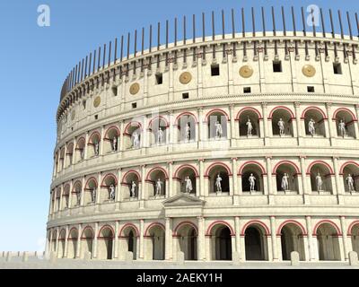 3D-Abbildung: Kolosseum in Rom amphitheater Rekonstruktion Stockfoto