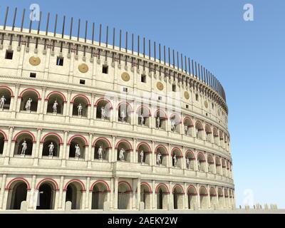 3D-Abbildung: Kolosseum in Rom amphitheater Rekonstruktion Stockfoto