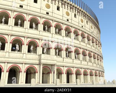 3D-Abbildung: Kolosseum in Rom amphitheater Rekonstruktion Stockfoto
