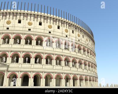 3D-Abbildung: Kolosseum in Rom amphitheater Rekonstruktion Stockfoto
