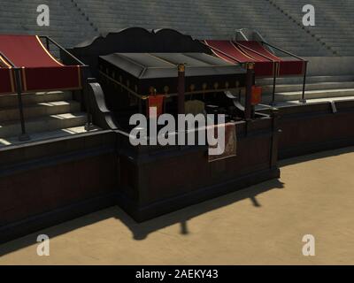 3D-Abbildung: Kolosseum in Rom amphitheater Rekonstruktion Stockfoto