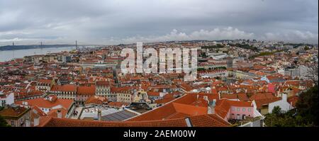 Luftaufnahme der Stadt, Castelo, Lissabon, Portugal Stockfoto