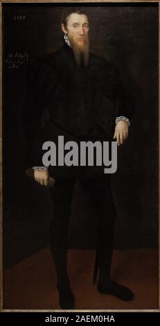John astley (1507-1596). Cortesano inglés y Maestro de La Casa de las Joyas de Isabel I. Miembro del Parlamento de diversas ocasiones. Retrato realizado por un Artista anónimo neerlandés. Oleo sobre lienzo, 1555. National Portrait Gallery. Londres. Inglaterra. Stockfoto