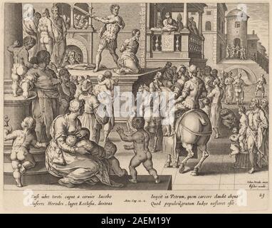 Philip Galle nach Jan van der Straet, Enthauptung des Hl. Jakobus Enthauptung des Hl. Jakobus Stockfoto