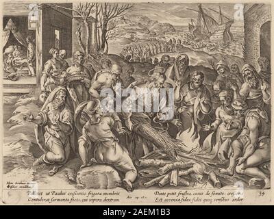 Philip Galle nach Jan van der Straet, Saint Paul auf der Insel Melita Saint Paul Schiffbruch Schiffbruch auf der Insel Melita Stockfoto