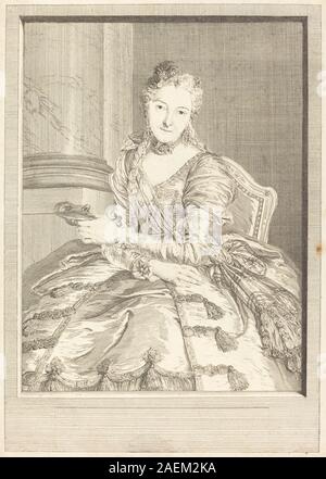 Pierre Louis de Surugue nach charles-antoine Coypel, Mme de m en Habit de bal, 1746 Mme. de m... en Habit de bal; 1746 Datum Stockfoto