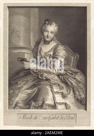 Pierre Louis de Surugue nach charles-antoine Coypel, Mme de m en Habit de bal, 1746 Mme. de m... en Habit de bal; 1746 Datum Stockfoto