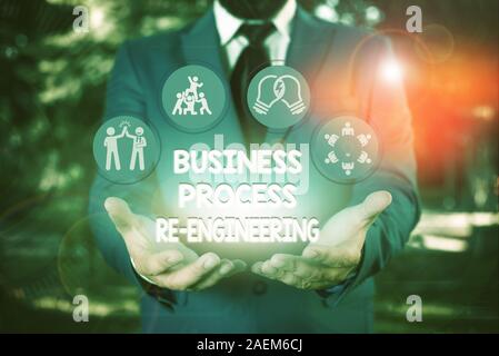 Schreiben Hinweis Übersicht Business Process Engineering. Business Konzept für die Analyse und das Design von Workflows Stockfoto