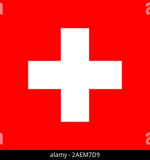 Schweiz Flagge. Offizielle Flagge der Schweiz. Vector Illustration. Stock Vektor