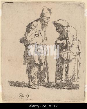 Rembrandt van Rijn, Bettler Mann und Frau im Gespräch, 1630 Bettler Bettler Bettler, Mann und Frau zu unterhalten; 1630 Datum Stockfoto