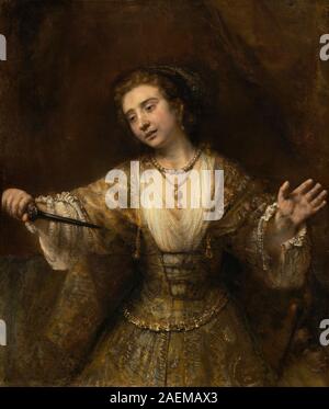 Rembrandt van Rijn, Lucretia, 1664, Rembrandt van Rijn (Niederländisch, 1606-1669), Lucretia, 1664, Öl auf Leinwand, Andrew W. Mellon Collection 1937.1.76 Stockfoto