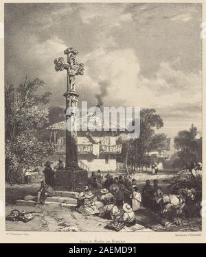 Richard Parkes Bonington, Croix de Moulin-les-Planches, 1827 Croix de Moulin-les-Planches; 1827 Datum Stockfoto