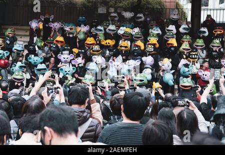 Hongkong - Dezember 8, 2019: Über eine Million besuchen Hong Kong Demo gegen umstrittenes Auslieferungsrecht. Demonstration in Hongkong. Stockfoto