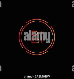 Erste BI Schreiben Logo mit Kreativen Moderne Typografie Vektor Vorlage. Kreative Abstract schreiben BI Logo Vektor. Stock Vektor