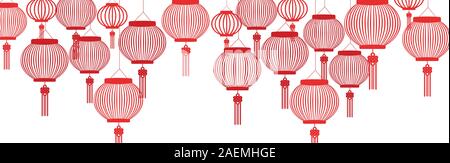 Happy Chinese New Year 2020 Hintergrund mit Laternen auf weißem Hintergrund Stock Vektor