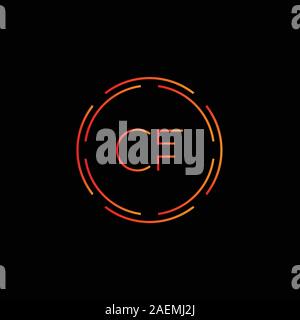 Erste CF schreiben Logo mit Kreativen Moderne Typografie Vektor Vorlage. Kreative abstrakte Buchstaben CF Logo Vektor. Stock Vektor