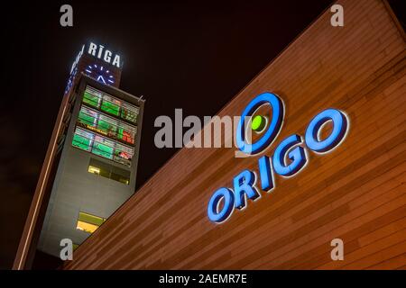 Riga, Lettland - Hauptbahnhof Gebäude Stockfoto