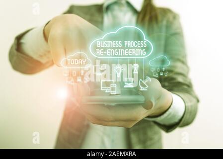 Schreiben Hinweis Übersicht Business Process Engineering. Business Konzept für die Analyse und das Design von Workflows Stockfoto