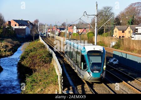 Nottingham Straßenbahn, Basford, Nottingham, England, Großbritannien Stockfoto