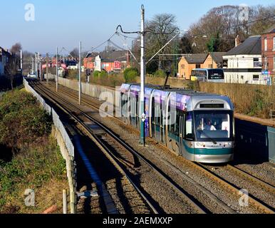 Nottingham Straßenbahn, Basford, Nottingham, England, Großbritannien Stockfoto