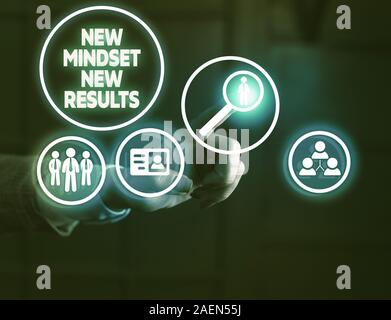 Handschrift Text schreiben Neue denkrichtung neue Ergebnisse. Konzeptionelle foto Hindernisse sind Möglichkeiten, Leistung zu erreichen Stockfoto