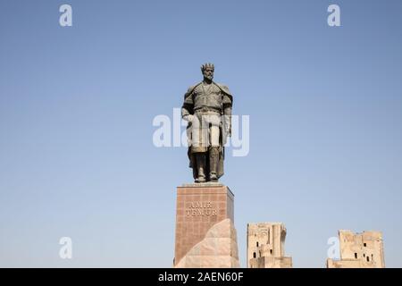 Statur von Amir Timur bei ak Saray palace shakhrisabz Usbekistan Stockfoto