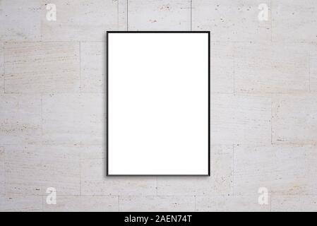 Hängende Titelbild mockup. Leeren, weißen isolierte Oberfläche für Ad Design Präsentation Stockfoto