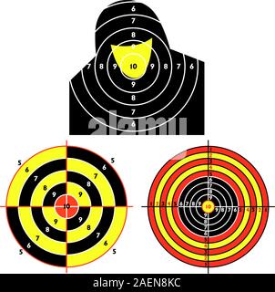 Ziele für die praktische Pistolenschießen, Übung. Vektor-illustration Stock Vektor