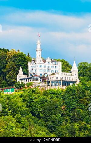 Schloss Hotel Chateau Gutsch ist ein Boutique Hotel in der Stadt Luzern in der Zentralschweiz Stockfoto