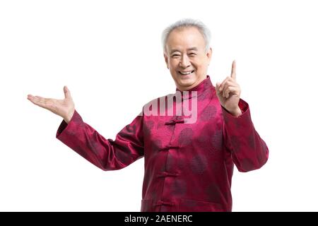 Gerne älterer Mann in Tang Anzug Stockfoto
