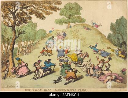 Ein Aquarell von Thomas Rowlandson, das 1802 einen Baum Hill im Greenwich Park darstellt. Die Arbeit konzentriert sich auf Landschaft, Bäume und menschliche Figuren. Stockfoto