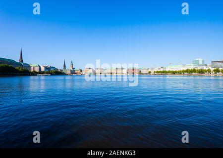 Hamburger Stadtzentrum Panoramaaussicht in Deutschland Stockfoto