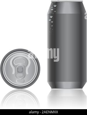 Aluminiumverpackungen für Getränke. Vektor. Stock Vektor
